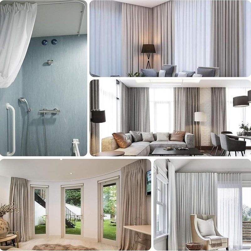 CEILINGRAIL Ceiling Curtain Track Flexible Curtain Track Bendable Ceiling Curtain Rail Curtain Tracks Set Ceiling Track for Window Door Curtain Shower Room Divider Curtains RV (2 Meters) - Image 5